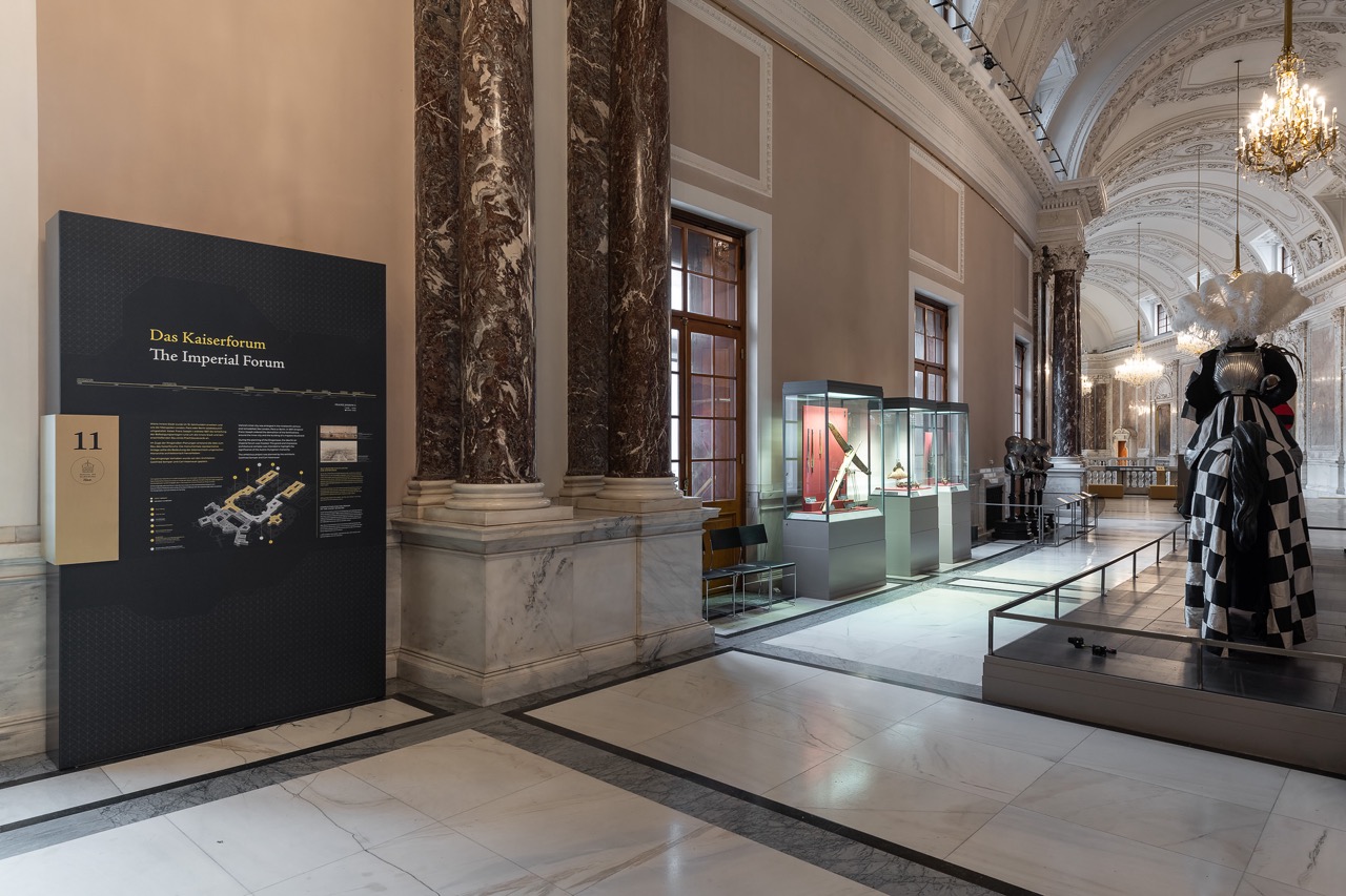 Gallery with exhibits on The Imperial Forum in Weltmuseum Wien